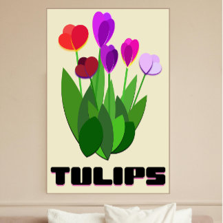 Minimalistische Tulpen Kunstprint – Modern Florale Foto Afdruk