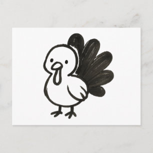 Minimalistische Turkije – Speelse Ink Bird Design Briefkaart