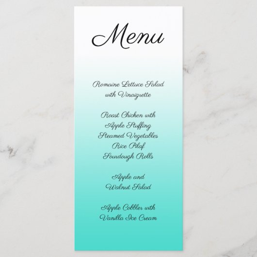 Minimalistische Turquoise Gradiënt Menu (Voorkant)