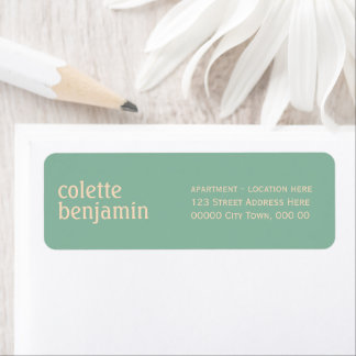 Minimalistische Turquoise-Groen & Bleek Perzik Adr Etiket