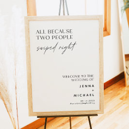 Minimalistische twee mensen veegden naar rechts te poster