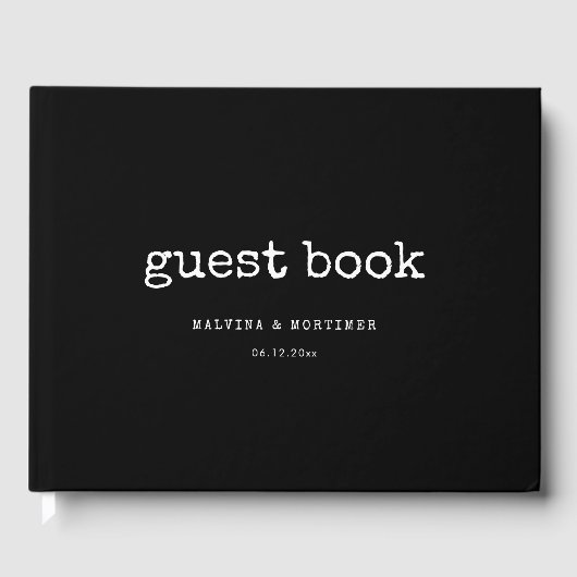 minimalistische typemachine bruiloft gastenboek (Voorkant)