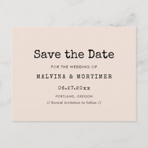 Minimalistische typemachine bruiloft opslaan de da aankondigingskaart