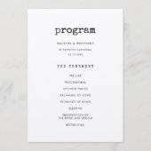 minimalistische typemachine bruiloft programma (Voorkant)