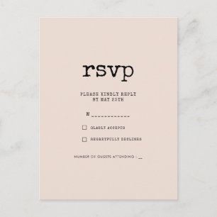  minimalistische typemachine bruiloft RSVP Briefkaart