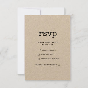  minimalistische typemachine bruiloft RSVP kaartje