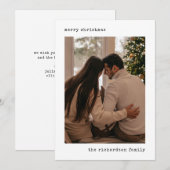 Minimalistische typemachine foto kerstkaart (Voorkant / Achterkant)