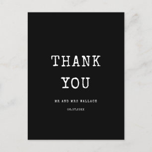 minimalistische typemachine Hartelijk dank Briefkaart