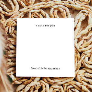 Minimalistische typemachine    zwart-wit notitiekaartje