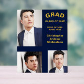 Minimalistische Typografie 3 Foto Afstuderen Acryl Bord (Neutraal)