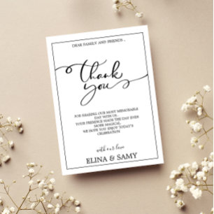 Minimalistische typografie bedankkaartjes  bedankkaart