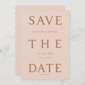 Minimalistische typografie Bruiloft Save The Dates Kaart (Voorkant / Achterkant)
