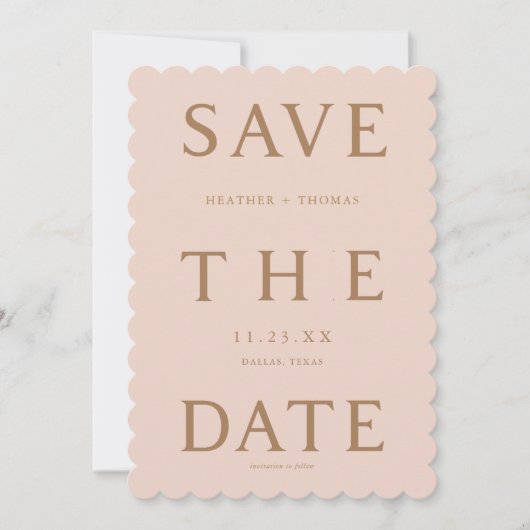 Minimalistische typografie Bruiloft Save The Dates Kaart (Voorkant)
