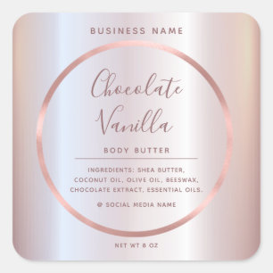 Minimalistische typografie cirkel folie roze goude vierkante sticker