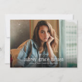 Minimalistische typografie Foto Afstuderen Kaart (Voorkant)