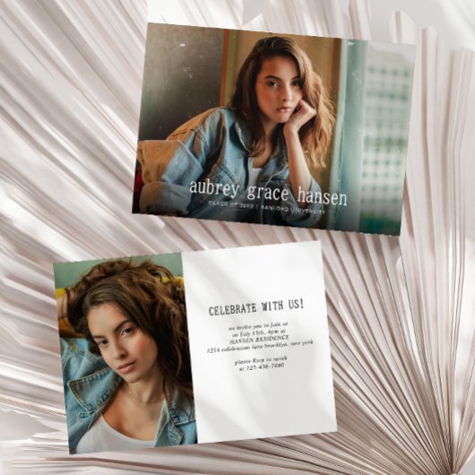 Minimalistische typografie Foto Afstuderen Kaart