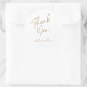 Minimalistische typografie, Gold Bedankt Ronde Sticker (Tas)