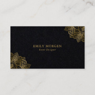 Minimalistische typografie Gold Tribal Paisley Acc Visitekaartje