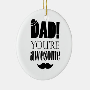 Minimalistische typografie grafisch voor Vaderdag! Keramisch Ornament