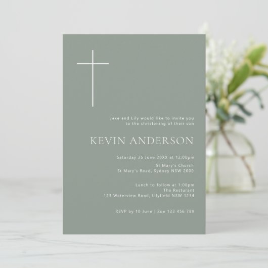 Minimalistische Typografie kruiswijze boogdoop Kaart (Staand voorkant)