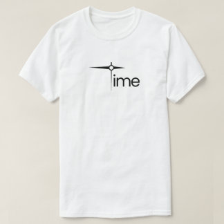 Minimalistische typografie met klokwijzers t-shirt