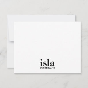Minimalistische typografie monogram notitiekaartje