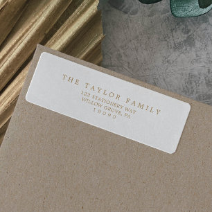 Minimalistische typografie   Retouradres Gold-fami Etiket