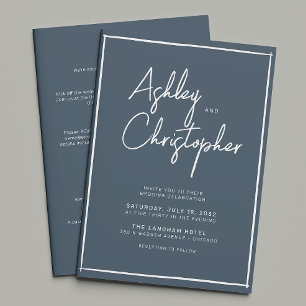 Minimalistische typografie Script All-in-One Weddi Kaart