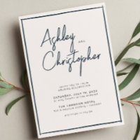 Minimalistische typografie Script Indigo Blue Wedd