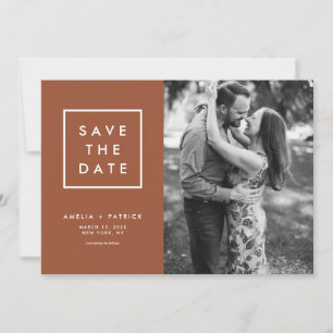 Minimalistische Typografie Terracotta Foto Save The Date