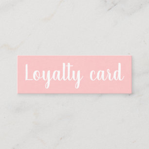 Minimalistische typografie trendy roze loyaliteits mini visitekaartje