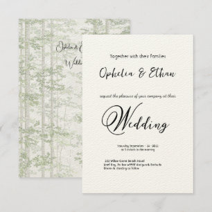 Minimalistische typografie trouwkaart kaart