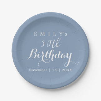 Minimalistische typografie verjaardagsfeest ontwer papieren bordje