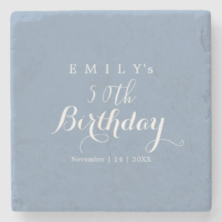 Minimalistische typografie verjaardagsfeest ontwer stenen onderzetter