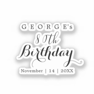 Minimalistische typografie verjaardagsfeest ontwer sticker