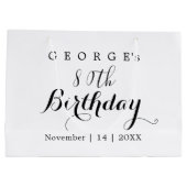 Minimalistische typografie Verjaardagsfeestontwerp Groot Cadeauzakje (Achterkant)