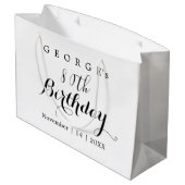 Minimalistische typografie Verjaardagsfeestontwerp Groot Cadeauzakje (Achterkant Gekanteld)