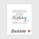 Minimalistische typografie Verjaardagsfeestontwerp Sticker (Vel)