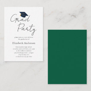 Minimalistische typografie voor eindexamen uitnodi notitiekaartje