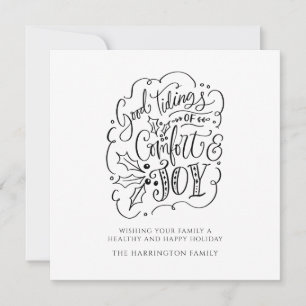 Minimalistische typografie vrolijk Kerstmis Feestdagenkaart