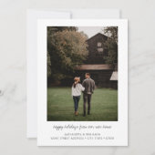 Minimalistische typografie We hebben nieuwe startf Feestdagenkaart (Voorkant)