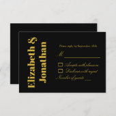 Minimalistische Typografie Wedding RSVP Kaartje (Voorkant / Achterkant)