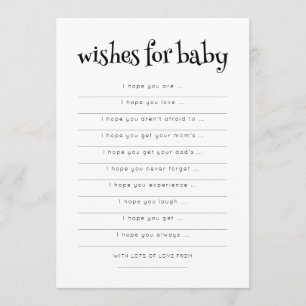 Minimalistische Typografie Wensen voor Baby shower Kaart