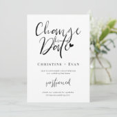 Minimalistische typografie Wijziging van de datum  Aankondiging (Staand voorkant)