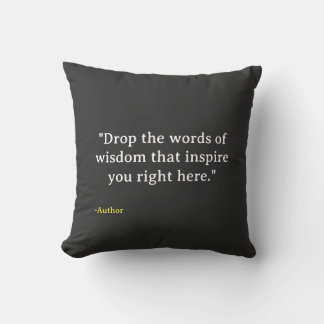 Minimalistische typografische aangepaste quote kussen