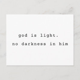 Minimalistische typografische God is Licht-ansicht Briefkaart