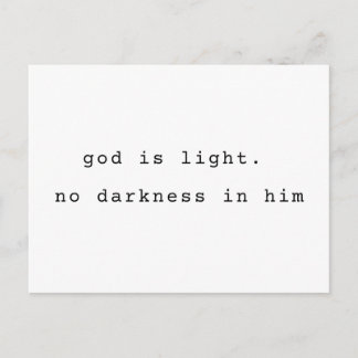 Minimalistische typografische God is Licht-ansicht Briefkaart