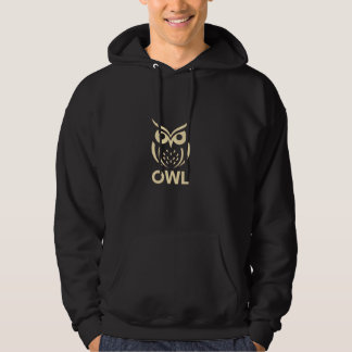 Minimalistische Uil Hoodie – Stijlvolle Zwarte Pul