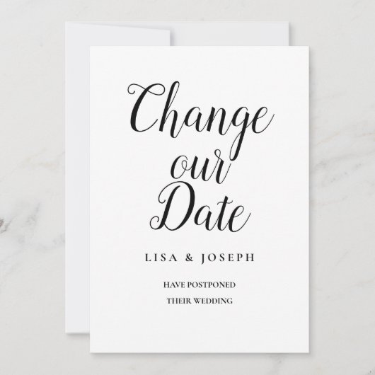 Minimalistische Uitgestelde Datum Bewaar De Datum Save The Date (Voorkant)