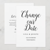 Minimalistische Uitgestelde Datum Bewaar De Datum Save The Date (Voorkant / Achterkant)